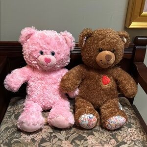 Build-A-Bear Pink and Brown Teddy Bear Set